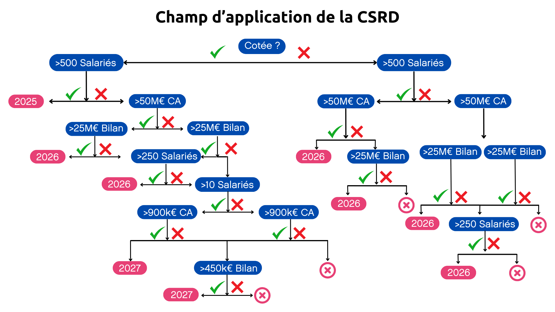 Schéma récapitulatif du champ d'application de la CSRD